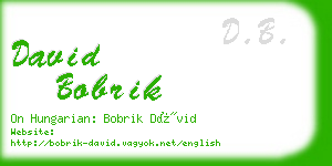 david bobrik business card